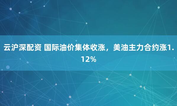 云沪深配资 国际油价集体收涨，美油主力合约涨1.12%
