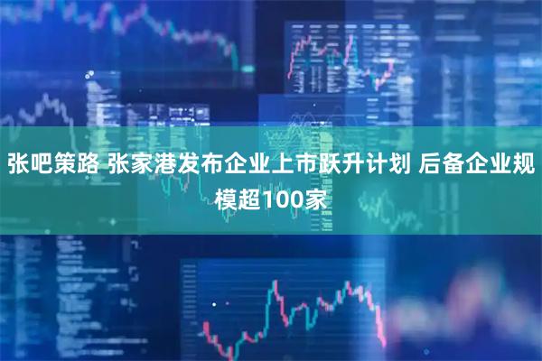 张吧策路 张家港发布企业上市跃升计划 后备企业规模超100家